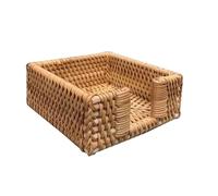 Handwoven Rattan Tissue Box Holder Napkin Storage Basket (4 Sizes: 12x12cm to 24x14cm) Retro Household Sundries Organizer Boîte de mouchoirs(12.5 * 12.5 * 6cm)