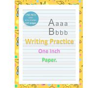 Handwriting Practice Paper Book for Kids: One Inch, Blue Shade Dotted Middle Line Pages | Blank Handwriting Preschool Guided Notebook, 100 pages Wide Spaced for focus and learning | 8.5 x 11 Inches