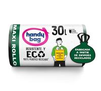 Handy Bag Lot de 20 sacs poubelle résistants et écologiques, 100% recyclés, anti-fuite, fermeture automatique, 30 l, 20 sacs
