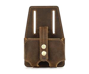 Handy Bag Sac de rangement élégant en cuir avec attache ceinture pour mètre ruban en acier de 5 m pour garder vos outils propres et accessibles, fixation ceinture pour mètre ruban