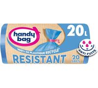 Handy Bag - Sacs poubelle à lien Résistant 20L x 20 sacs - Performants : film plastique résistant - Étanchéité maximale - 100% plastique recyclé