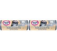 Handy Bag - Sacs poubelle gravats 50L x 5 sacs - Ultra Épais : supporte jusqu'à 25kg - Ultra Résistant - Étanchéité maximale - 100% plastique recyclé (Lot de 2)