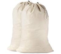 Handy Laundry Lot de 2 sacs à linge en coton, très résistants et lavables avec cordon de serrage pour sac de couchage, doublure de panier en lin, doublure de panier et voyage