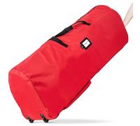 Handy Laundry Sac de rangement pour sapin de Noël artificiel de 2,7 m Sac zippé, poignées de transport et roues pour un transport facile. Protège contre la poussière, les insectes, l'humidité, rouge