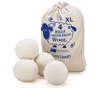 Handy Laundry Wool Dryer Balls - Natural Fabric Softener, Reusable, Reduces Clothing Wrinkles and Saves Drying Time, Better Alternative to Plastic Balls and Liquid Softener (Pack of 4)