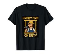 Handy Man On Duty Charpentier Pixel Graphic T-Shirt