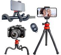 Handy Stativ Flexible Tripod for Smartphones and Cameras with 360° Adjustable Ball Head and Extendable Phone Clip and Wireless Bluetooth Remote Control for GoPro,DSLR and Mobile Phones