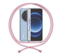 Handykette Hülle Kompatibel mit Xiaomi 14 Ultra, Handyhülle mit Band Anti-Gelb TPU Transparent Silikon Schutzhülle Klar Case, Rose