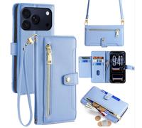 Handykette pour IPHONE 17 Pro Coque Avec Ruban Emplacement Cartes Sac Bleu Clair