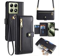 Handykette Xiaomi 14T Coque Avec Ruban Étui Compartiments pour Cartes PU Cuir