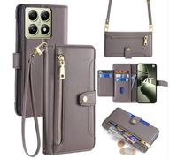 Handykette Xiaomi 14T Coque Avec Ruban Portable Compartiments pour Cartes PU