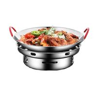 HANELREEZD Ensemble de cuisinière à marmite Chaude en Acier Inoxydable, avec Support de poêle à Alcool, brûleur à Esprit Portable for la Maison et Le Camping Chauffe Plat