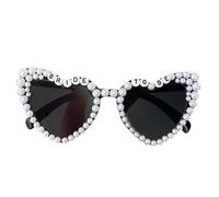 HANELREEZD lunette de soleil Lunettes de soleil en forme de coeur avec lettres et perle