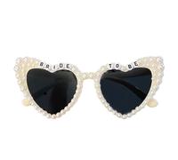 HANELREEZD lunette de soleil Lunettes de soleil en forme de coeur avec lettres et perle