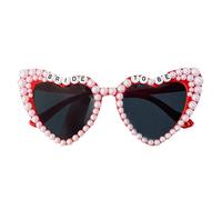 HANELREEZD lunette de soleil Lunettes de soleil en forme de coeur avec lettres et perle