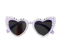 HANELREEZD lunette de soleil Lunettes de soleil en forme de coeur avec lettres et perle