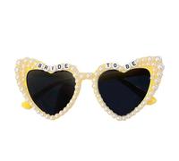HANELREEZD lunette de soleil Lunettes de soleil en forme de coeur avec lettres et perle