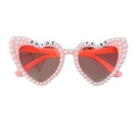 HANELREEZD lunette de soleil Lunettes de soleil en forme de coeur avec lettres et perle