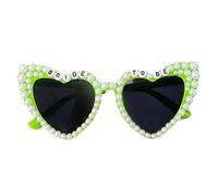 HANELREEZD lunette de soleil Lunettes de soleil en forme de coeur avec lettres et perle