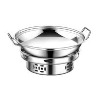 HANELREEZD Réchauds for Buffet, Ensemble de chafers for la Restauration, Ronds avec Service sans Couvercle, Chauffe-Plats, Ensembles de serveurs Chauffe Plat
