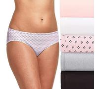 Hanes 5-Pack Comfortsoft Stretch Hipster Panty sous-vêtements Hispter, Ballerina Slipper Heather, Blanc, carrés, béton bruyer, Noir, 34 (Lot de 5) Femmes