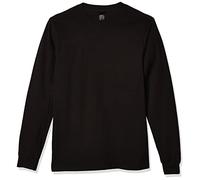 Hanes Men's Beefy Long Sleeve Shirt, Black, 2XL
