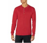 Hanes Beefy-T Henley O5719 - Pull homme manches longues col boutonné 100% coton rouge 3