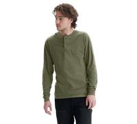 Hanes T- Shirts, Beefyt Henley pour Hommes, Chemises à Manches Longues en Coton, Camouflage Vert HTR