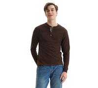 Hanes T- Shirts, Beefyt Henley pour Hommes, Chemises à Manches Longues en Coton, Truffe Noire, XXL