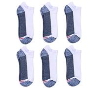 Hanes Chaussettes basses Big & Tall Max – Lot 6 paires rembourrées homme, blanches, taille unique