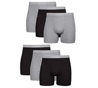 Hanes Men's Tagless Boxer Briefs, 6 Pack Boxeur ajusté, Lot de 6, Noir/Gris, Homme