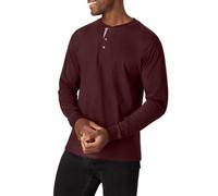 Hanes T-shirt Beefyt Henley – manches longues en coton – mûre