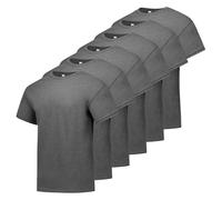 Hanes Pack, Essentials Crewneck Cotton T-Shirt, Big & Tall Available, Multipacks, Anthracite chiné-Lot de 6, Mixte