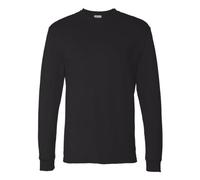 Hanes T-shirt à manches longues Essentials – coton, col rond, lot de 2 – Noir, L, Homme