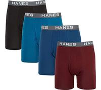 Hanes Ultimate Lot de 4 Boxers Ultimate Comfort Flex Fit en Coton Modal Super Doux Boxeur ajusté, Coloris Assortis, Homme