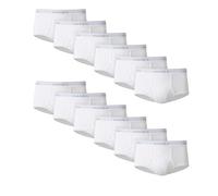 Hanes Cotton Briefs, Moisture-Wicking, Available in White and Black, Multi-Packs Slips, Blanc, XX-Large (Lot de 12) Homme