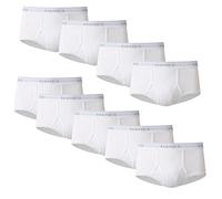 Hanes Cotton Briefs, Moisture-Wicking, Available in White and Black, Multi-Packs Slips, Lot de 9, Blanc, Homme