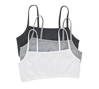Hanes Bralette en Coton 3 pièces Soutien-Gorge, Opaque, Gris Ciel/Gris chiné/Blanc, S Femme