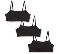 Hanes Cropped Bralette, Breathable Pullover Bra, Crop Top, Solid Or Assorted, 3-Pack Soutien-Gorge, Opaque, Noir-Lot de 3, Femme