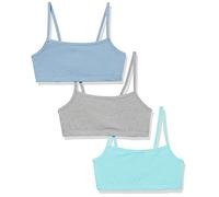 Hanes Cropped Bralette, Breathable Pullover Bra, Crop Top, Solid Or Assorted, 3-Pack Soutien-Gorge, Veste en Denim/béton chiné/Bleu Ultra, S (Lot de 3) Femme
