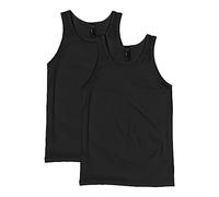 Hanes Lot de 2 débardeurs de sport pour homme, technologie X-Temp évacuant l'humidité, couleurs unies, noir, Taille M