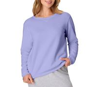 Hanes EcoSmart Chandail en Molleton à col Ras-du-Cou, Encoche en V pour Femmes, Peri Blue, Medium