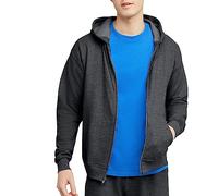 Hanes, EcoSmart Fleece Full Hoodie, Zip-up Hooded Sweatshirt for Men Capuche, Gris Anthracite chiné, XXL Homme
