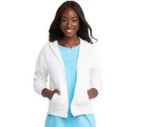 Hanes, EcoSmart Fleece Full Hoodie, Zip-up Hooded Sweatshirt for Women Veste d'échauffement ou de survêtement, Blanc, M Femme