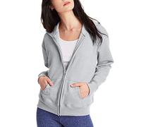Hanes, EcoSmart Fleece Full Hoodie, Zip-up Hooded Sweatshirt for Women Veste d'échauffement ou de survêtement, Acier léger, S Femme