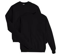 Hanes EcoSmart Lot de 1 ou 2 Sweatshirts à col Rond en Polaire pour Homme, Noir - Lot de 2., Large