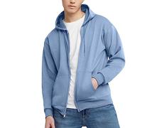 Hanes EcoSmart Sweat à Capuche zippé en Polaire pour Homme, Bleu Clair, L