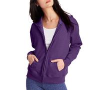 Hanes, EcoSmart Fleece Full Hoodie, Zip-up Hooded Sweatshirt for Women Capuche, Violet Splendor Heather, L Femme