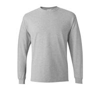 Hanes Essentials Long Sleeve T-Shirt Pack, Crewneck Cotton Tees Chemise, Acier léger, M (Lot de 2) Homme