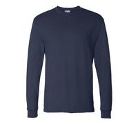 Hanes Essentials-Lot de 2 T-Shirts à Manches Longues et col Rond en Coton pour Homme Chemise, Bleu Marine